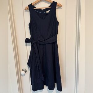 Boden Tie-Waist Midi Dress - Navy - Size 6